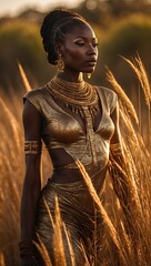 a black woman from the African savannah
