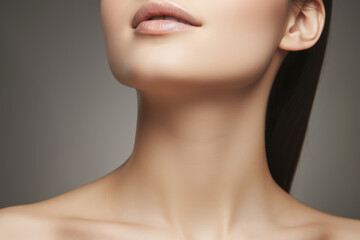 Closeup Of Womans Neck With Venus Rings - obrazy, fototapety, plakaty