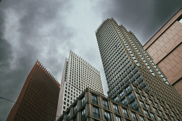 Skyscrapers captured from low angle at Den Haag Netherlands_2