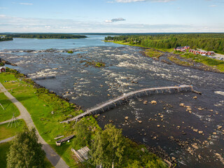Kukkolankoski or Kukkolaforsen rapids in Tornio river
