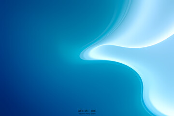Abstract vector wavy lines flowing smooth curve blue gradient color in concept of luxury, technology, modern.