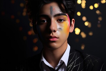 Ai Character Representing Queer Identity At High School Prom - obrazy, fototapety, plakaty