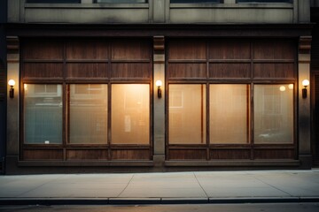 An empty shop window. Holiday. An abandoned store. - obrazy, fototapety, plakaty