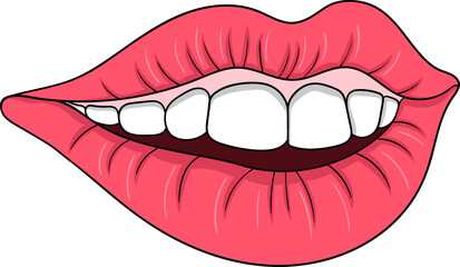 hot girl red lips cartoon logo