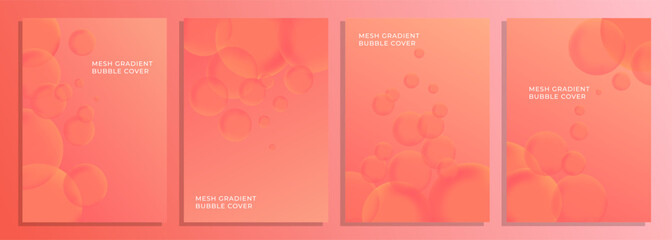 3d abstract bubble pink color cover background set design