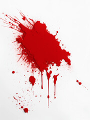Splashes of red paint isolated on white