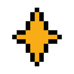 Star line icon. Rating, rating, favorites, like, top, popularity, space, astrology, pixel style. Multicolored icon on white background.