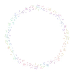 Circle floral flower cute minimal hologram y2k fairy border frame spring summer wedding day baby shower birthday decoration
