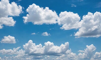 Naklejka na ściany i meble A Blue Sky Filled With White Clouds.