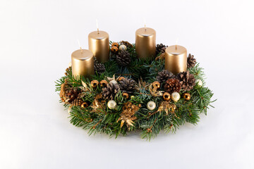 christmas candle and decorations