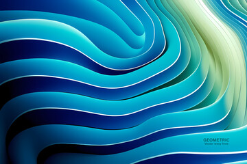 Abstract vector wavy lines flowing smooth curve blue gradient color in concept of luxury, technology, modern.