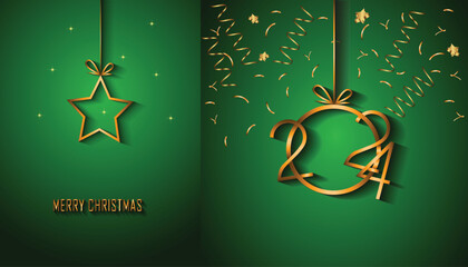 Fototapeta na wymiar 2024 Merry Christmas background for your seasonal invitations, festival posters, greetings cards.