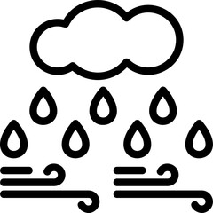 Cloud with raindrop Icon