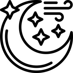 Moon with stars Icon