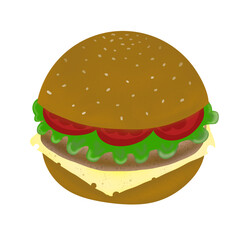 hamburger on a white