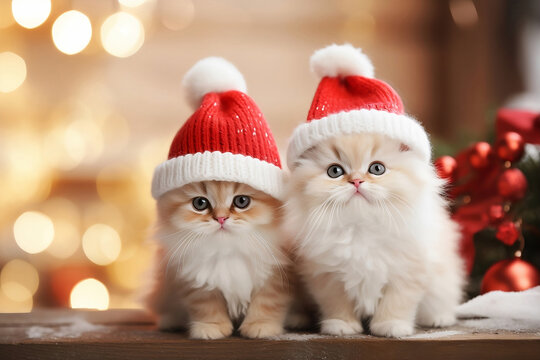 Santa Claus Cats with Hats