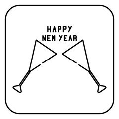 Fototapeta premium new year line icon 2