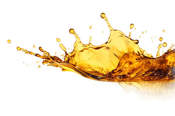 Oil Splash Wave Wide Panorama Isolated on Transparent Background