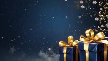 Colorful Christmas presents boxes decoration background. Winter holidays idea. Minimal Christmas and New Year celebration concept. With copy space.