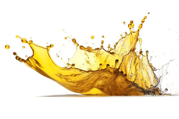 Oil Splash Wave Wide Panorama Isolated on Transparent Background
