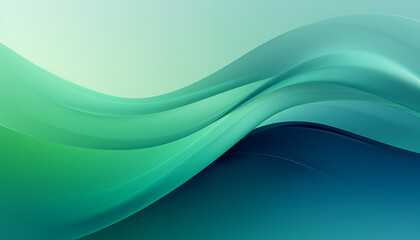 Green-blue wave wallpaper. AI generated