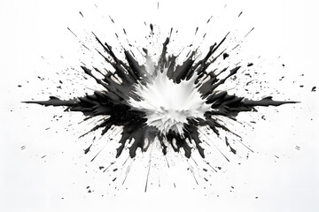 Black ink splash isolated on white background