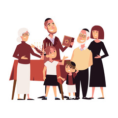 Obraz premium hanukkah family celebration