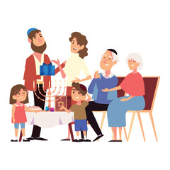 hanukkah family religious celebration