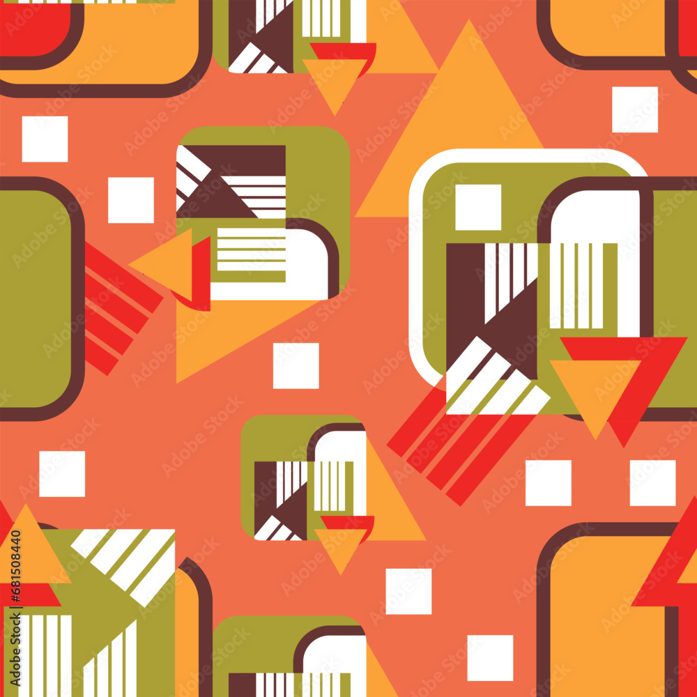 Aufkleber seamless pattern with abstract geometric compositions. vector illustration