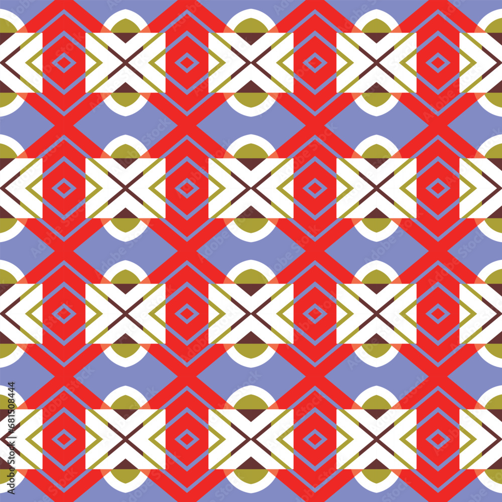 Aufkleber seamless pattern with simple ethnic print. abstract geometric elements on a light lilac background. 