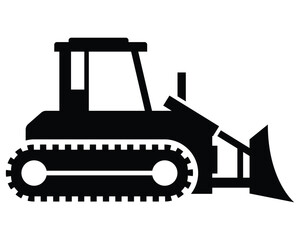 bulldozer silhouette vector