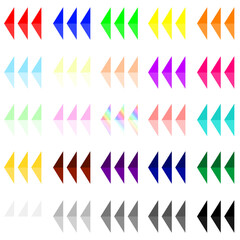 2色でシンプルでカラフルな三角矢印　25個セット