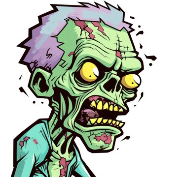 Zombie head. Zombie Sticker. Sticker. Logotype.