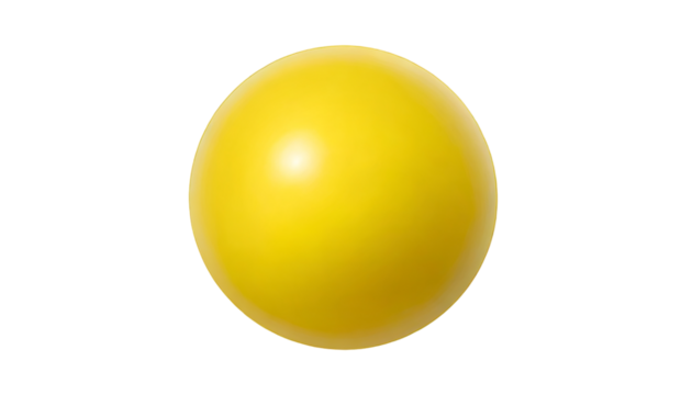 Yellow ball sphere isolated on transparent background Png