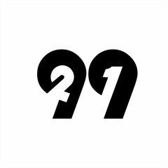 Simple vintage number 9921 logo design.