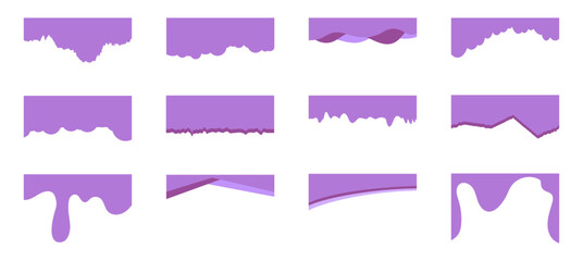 Set of gradient separator headers, modern dividers shapes 