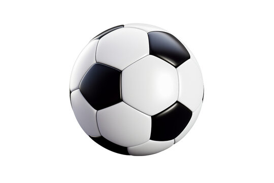 Isolated White Soccer Ball on a transparent background