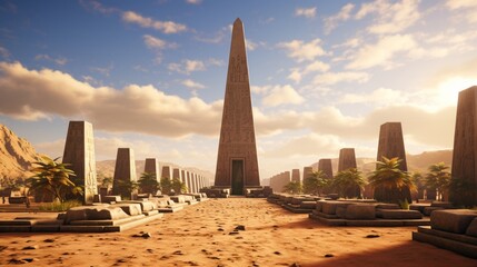 the role of obelisks in ancient Egyptian architecture - obrazy, fototapety, plakaty