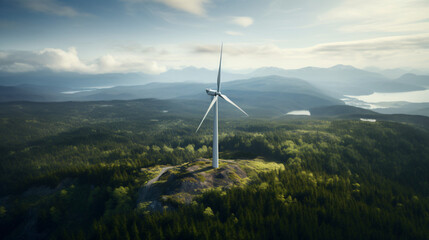Aerial view of the wind turbine - Powered by Adobe