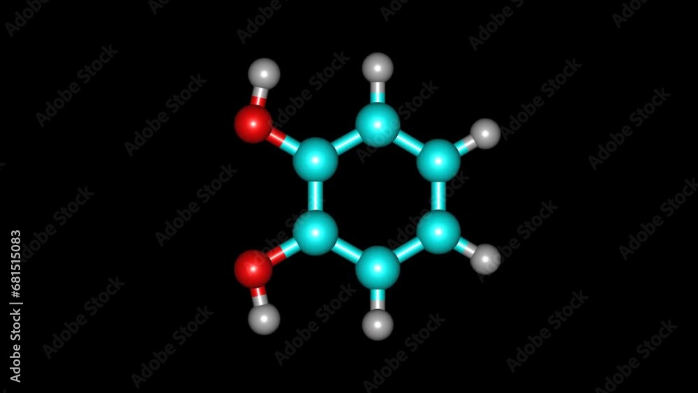 Wall mural catechol molecule rotating video full hd