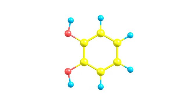 Catechol molecule rotating video Full HD