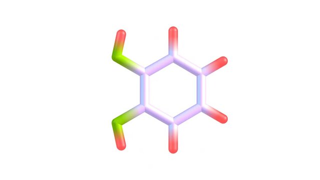 Catechol molecule rotating video Full HD