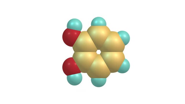 Catechol molecule rotating video Full HD