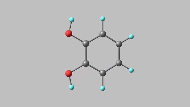 Catechol molecule rotating video Full HD