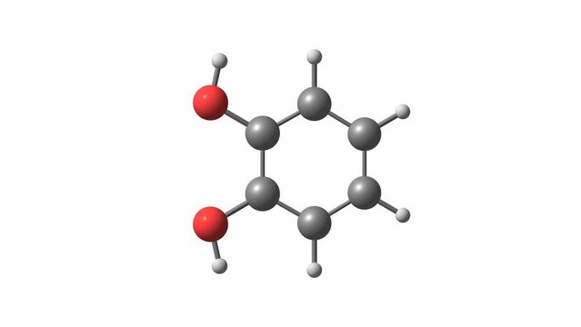Catechol molecule rotating video Full HD