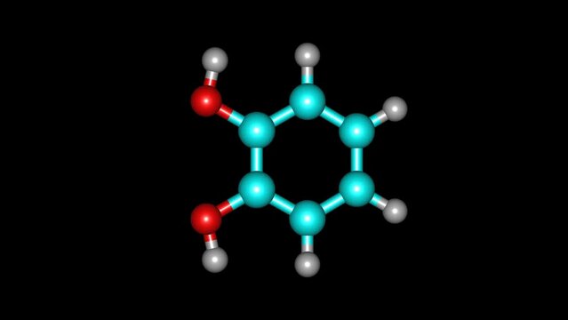 Catechol molecule rotating video Full HD