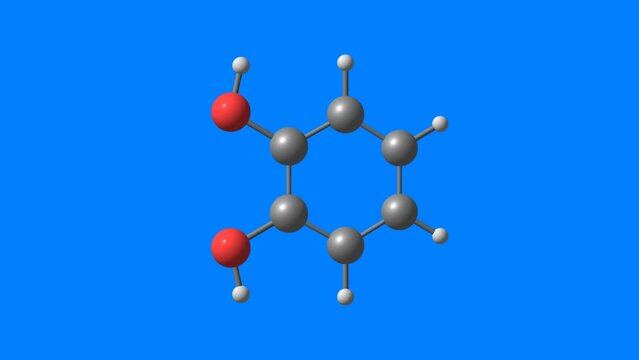 Catechol molecule rotating video Full HD