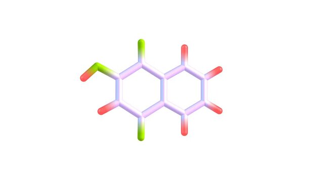 Lawsone molecule rotating video Full HD