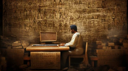Foto op Plexiglas the role of the ancient Egyptian scribe in record-keeping © Muzamil