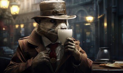 realistic weasel british style comic book detective